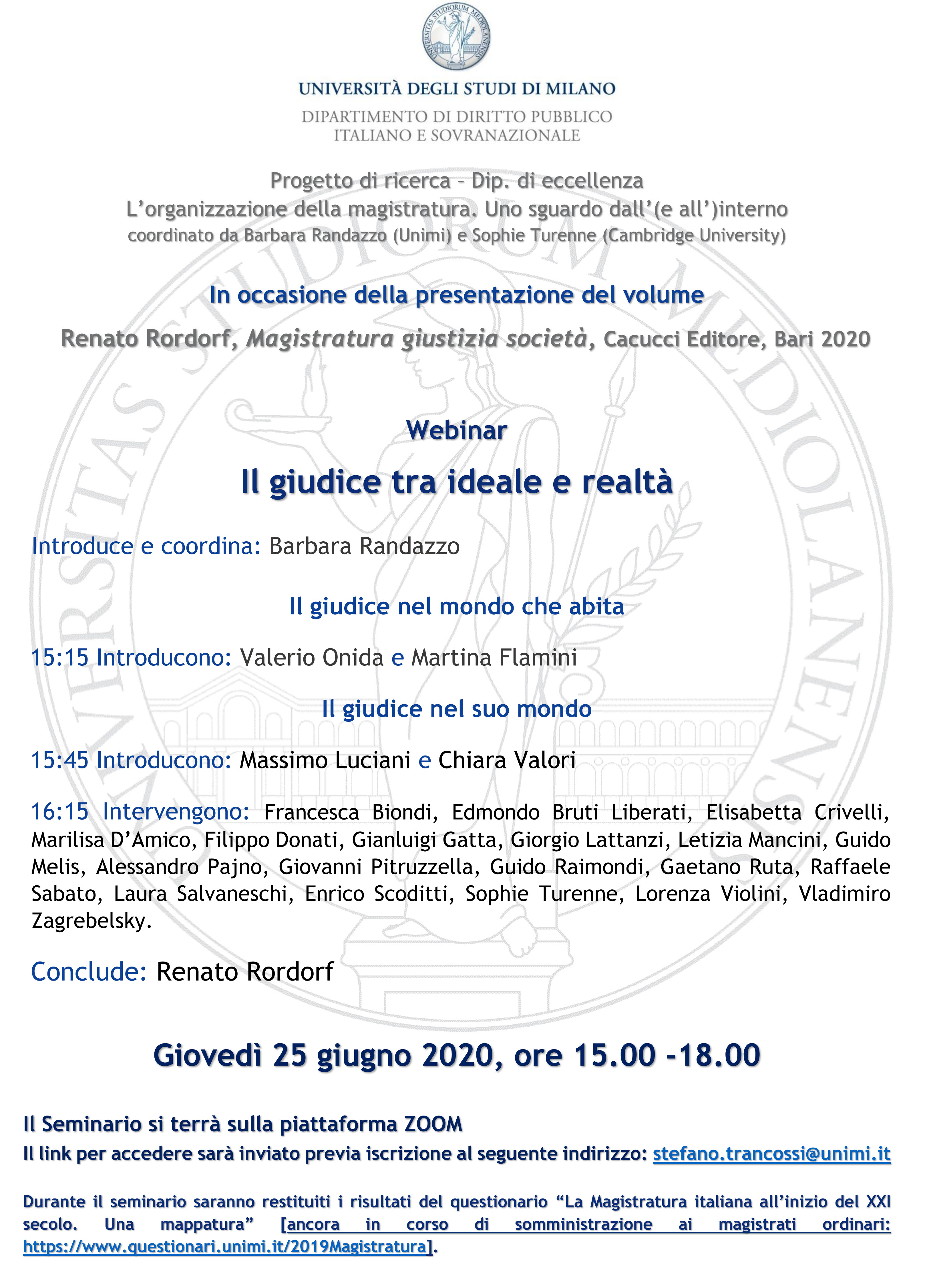 Webinar - Il giudice tra ideale e realtà